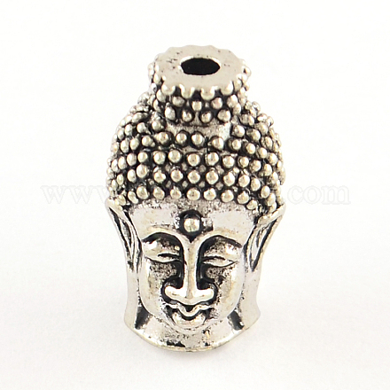 Tibetan Style Buddha Head Alloy Beads TIBEB-7482-AS-FF-1