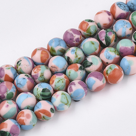 Chapelets de perles de pierres précieuses synthétiques X-G-T123-01B-1