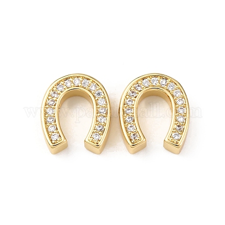 Латунные микро проложить кубического циркония бусы KK-K408-12G-1