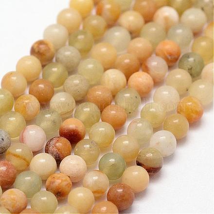 Natural Xiuyan Jade Beads Strands G-N0190-03-3mm-1