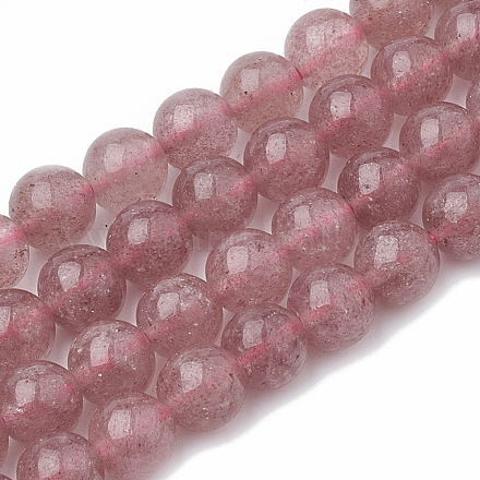 Natürlichen Erdbeere Quarzperlen Stränge X-G-S295-15-8mm-1