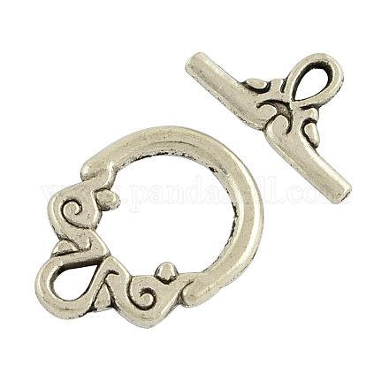 Tibetan Style Toggle Clasps TIBE-2106-AS-RS-1