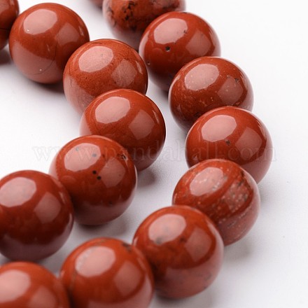 Redondas hebras de abalorios de jaspe natural de color rojo G-J346-21-10mm-1