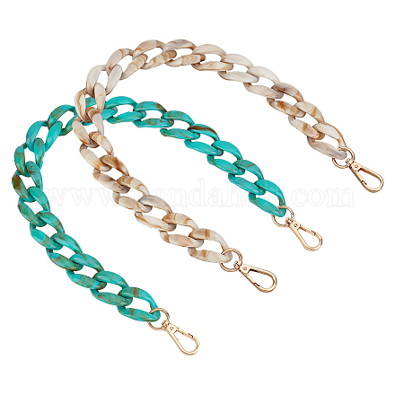 CHGCRAFT 2 Pcs 2 Colors Acrylic Curb Chain Bag Tape FIND-CA0001-73-1
