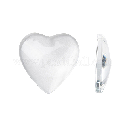 Cabochons cardiaques de verre transparent X-GGLA-R021-20mm-1
