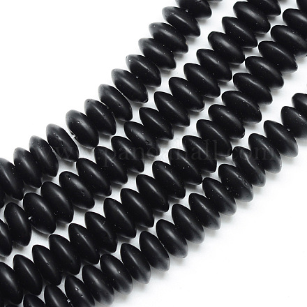 Synthetic Black Stone Beads Strands G-R359-4x8-02-01-1