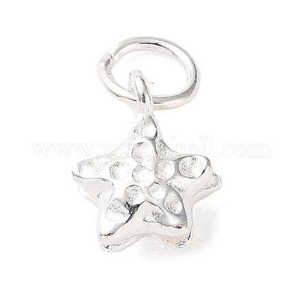 925 подвеска-звездочка из стерлингового серебра с текстурированными кольцами STER-H118-06S-1