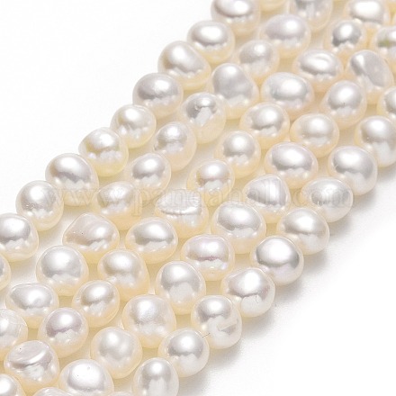Brins de perles de culture d'eau douce naturelles PEAR-A005-07D-01-1