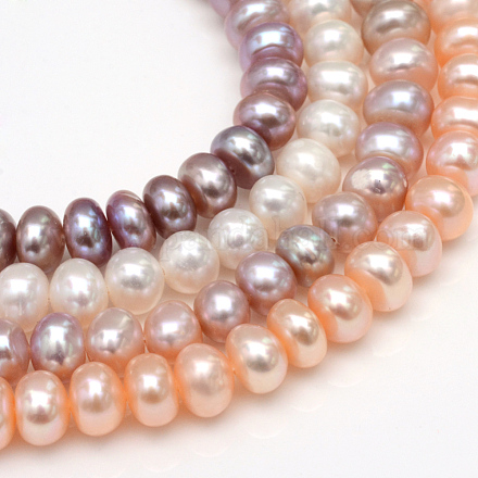 Fili di perle di perle d'acqua dolce coltivate naturali PEAR-S002-7~8mm-M-1