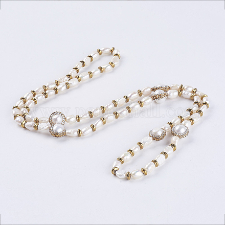 Natural Freshwater Pearl Beaded Necklaces NJEW-P207-03-1