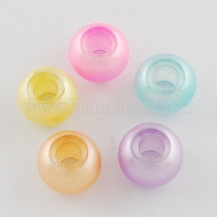 Mixed Color Spray Painted Glass Beads X-DGLA-R014-M-1