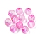 Frosted Baking Painted Glass Beads, with Golden Glitter Powder, Round, Deep Pink, 8~8.5mm, Hole: 1.4~1.6mm