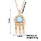 Starry Sky Theme Brass Pave Clear Cubic Zirconia Pendant Necklace for Women, Feather, 15.75 inch(40cm)