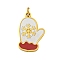 Christmas Theme Ion Plating(IP) 304 Stainless Steel Pendants, with Enamel and Jump Ring, Golden, Gloves, 17x10.5x1.5mm, Hole: 2.5mm