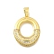 Brass Micro Pave Cubic Zirconia Pendants, Oval, Real 18K Gold Plated, 27x21.5x4mm, Hole: 3.5x6.5mm
