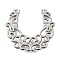304 Stainless Steel Filigree Joiners, Moon, Stainless Steel Color, 25x22.5x1.5mm