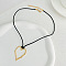 Heart Alloy with Wax Cord Pendant Necklaces, Light Gold, 18.11 inch(46cm)