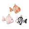Alloy Enamel Pendants, Fish, Golden, Mixed Color, 20x21.5x2.7mm, Hole: 1.5mm