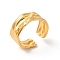 Ion Plating(IP) 304 Stainless Steel Twist Open Cuff Ring for Women, Real 18K Gold Plated, US Size 7 1/2(17.8mm)