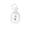 S925 Sterling Silver Pendants, Oval, Silver, 18x10.5x9mm, Hole: 5mm