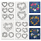 4 Sheets 11.6x8.2 Inch Stick and Stitch Embroidery Patterns, Non-woven Fabrics Water Soluble Embroidery Stabilizers, Heart, 297x210mmm