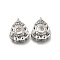 Brass Glass Beads, Real Platinum Plated, Flower, Clear, 15x13x6mm, Hole: 1.5mm
