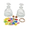 Glass Wishing Bottles, with Random Style Hang tag, Bead Containers, Home Decorations, Shell Shape, 10x13cm, Stopper: 22.3x13.4mm