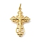 Brass Pendants, Crucifix Cross Charms, Rack Plating, Lasting Plated, Cadmium Free & Lead Free, with Jump Ring, Real 18K Gold Plated, 26x17.5x2mm, Hole: 3mm