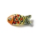 Handmade Porcelain Beads, Fish, Famille Rose Porcelain, Red, 10x21x6.5mm, Hole: 1.4mm
