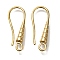 Brass Earring Hooks, Cadmium Free & Lead Free, Real 24K Gold Plated, 20x8x3mm, Hole: 1.8mm, Pin: 0.8mm