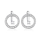 Sterling Silver Flat Round Stud Earrings, with Clear Cubic Zirconia, Silver, 3~17mm
