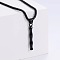 Stylish Stainless Steel Initial Pendant Necklaces, Black, Letter I