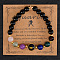 12 Zodiac Sign Natural Black Obsidian Round Beads Stretch Bracelets for Men Women, iwth Blue sandstone & Glass, Aquarius, Inner Diameter: 2-3/8 inch(6cm)