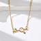 304 Stainless Steel Chemical Symbol Pendant Necklaces, Real 18K Gold Plated, 25.20 inch(64cm)