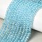 Natural Blue Topaz Beads Strands, Lantern, Faceted, 4x3mm, Hole: 0.8mm, about 138pcs/strand, 15.28''~15.47''(38.8~39.3cm)