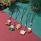 Christmas Theme Resin Mobile Straps, Mixed Shapes, Mixed Color, 0.9~1.1cm, 5pcs/set