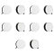 10Pcs Stainless Steel Clip-on Earrings, Flat Round, Platinum, 20x12x1mm