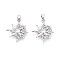 Brass Micro Pave Clear Cubic Zirconia Pendants, Sun with Moon Charms, Platinum, 22x19x3.5mm, Hole: 4.5x2mm