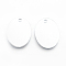 Aluminum Pendants, Blank Tags, Oval, Platinum, 19x15x1.3mm, Hole: 2mm