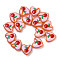 Handmade Heart Lampwork Beads Strands, Cherry, Pink, 24~25x24~25x11mm, Hole: 1.4mm, about 15pcs/strand, 14.2''(36cm)
