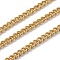 Brass Textured Curb Chains, Lead Free & Cadmium Free, Rack Plating, Long-Lasting Plated, Unwelded, with Spool, Real 18K Gold Plated, 4.7x3.5x1mm