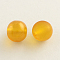 Spray Painted Glass Round Bead Strands, Orange, 10mm, Hole: 1.3~1.6mm, about 80pcs/strand, 31.4 inch
