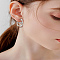 1 Pair Alloy Hoop Earrings, Hollow Heart, Platinum, 19x15x2.5mm