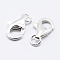 Anti-Tarnish Rhodium Plated 925 Sterling Silver Lobster Claw Clasps, with 925 Stamp, Platinum, 15.5mm, Hole: 2mm