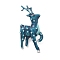Sika Deer Enamel Pins, Alloy Rhinestone  Brooches for Backpack Clothes, Marine Blue, 64.5x32mm