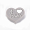 Mother's Day Food Grade Eco-Friendly Silicone Focal Beads, Heart with Word I Love DAD or MOM, Light Grey, 20x25x10mm, Hole: 2mm