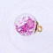 Glow in the Dark Luminous Glass Globle Pendants, Round Charms, Violet, 21x16mm