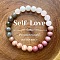 Opalite & Natural Rhodochrosite & Green Aventurine & Quartz Crystal Round Bead Stretch Bracelets, Bleesing Feng Shui Bracelets for Men Women, Lavender, Inner Diameter: 2-1/4 inch(5.7cm)