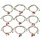 Christmas Theme Alloy Enamel & Imitation Austrian Crystal Charm Bracelets, Adjustable Nylon Braided Cord Brecelets, Mixed Shapes, Inner Diameter: 2-1/4 inch(5.85cm)