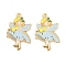 Rack Plating Alloy Enamel Pendants, Golden, Angel Fairy Charms, Light Sky Blue, 30.5x20x1.5mm, Hole: 1.8mm